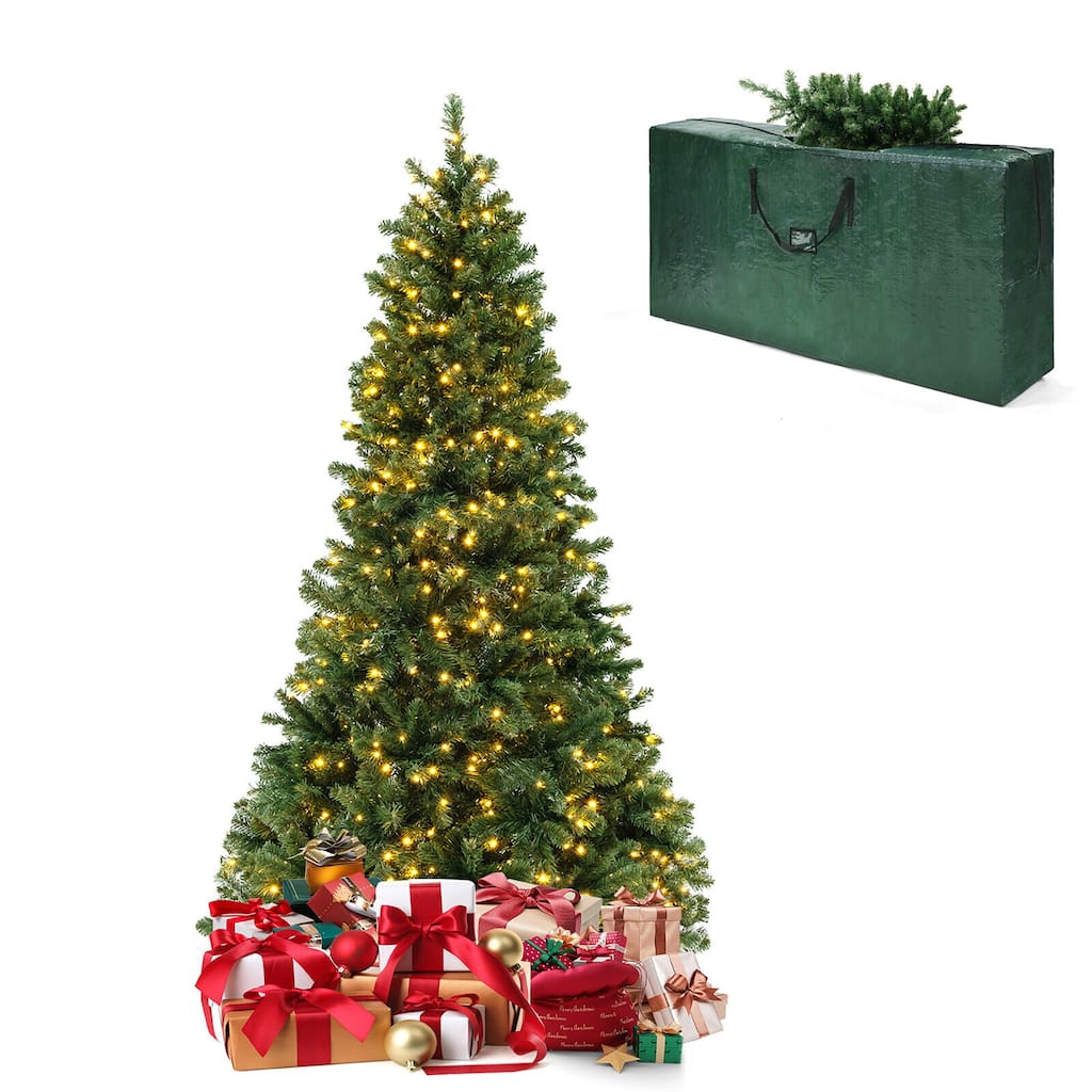 Gymax 6 FT Pre-Lit PVC Christmas Tree & Storage Bag w/ Warm White LED