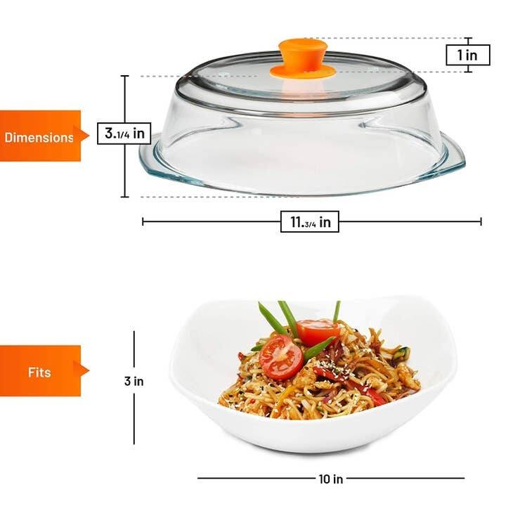 Glass Microwave Cover with Silicone Knob