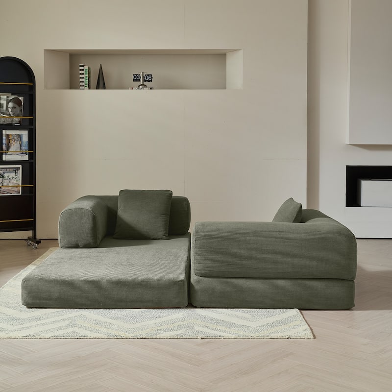 JASIWAY Modern Vintage Convertible Sleeper Sofa Bed