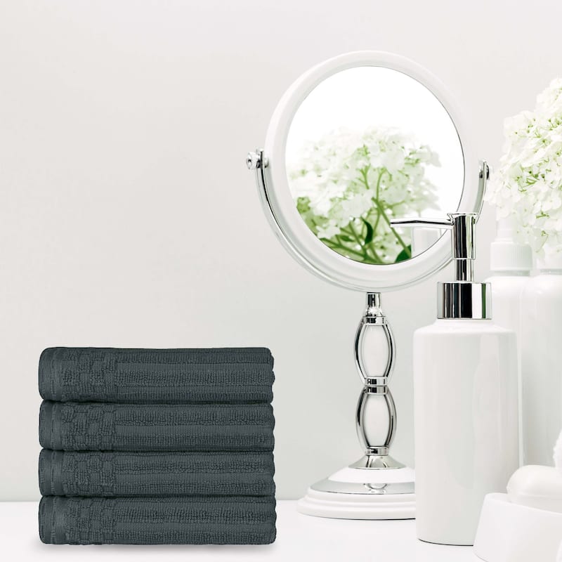 Superior Soho Ribbed Cotton Hand Towel Set of 4