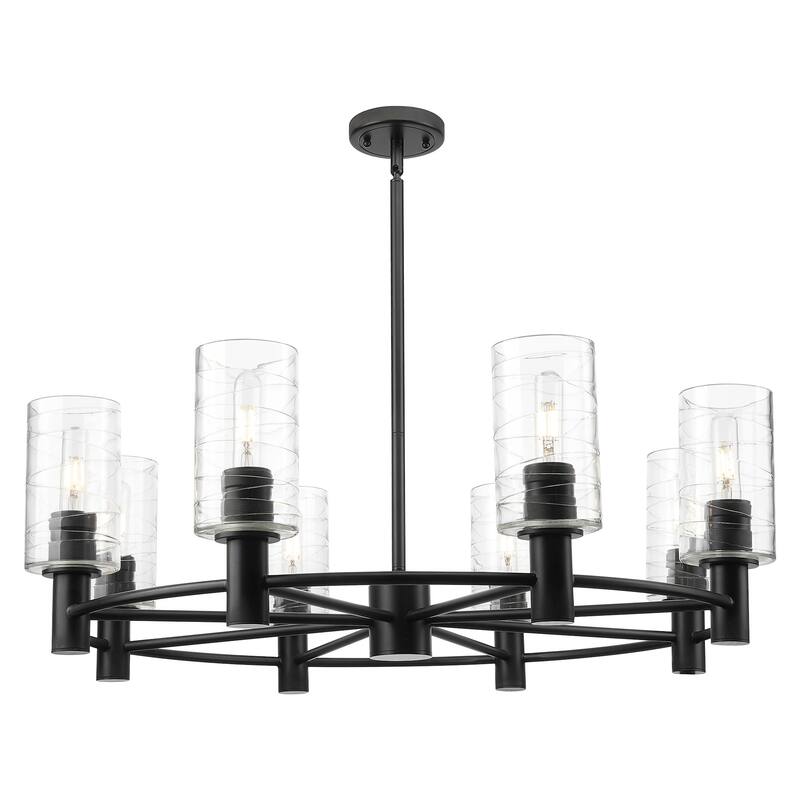 Innovations Lighting 434-8CR-G434-7DE Crown Point 8 Light 32" Wide - Matte Black