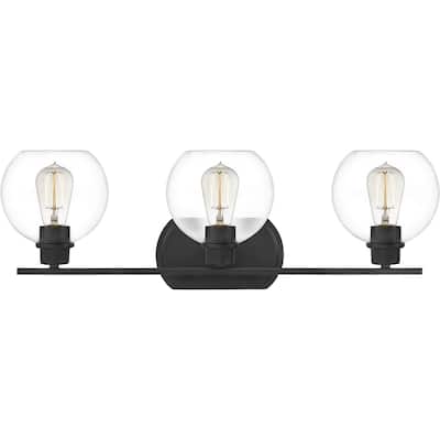 Pruitt 3-Light Bathroom Vanity Light in Matte Black