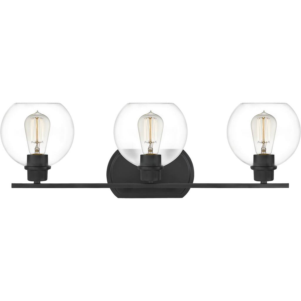 Pruitt 3-Light Bathroom Vanity Light in Matte Black