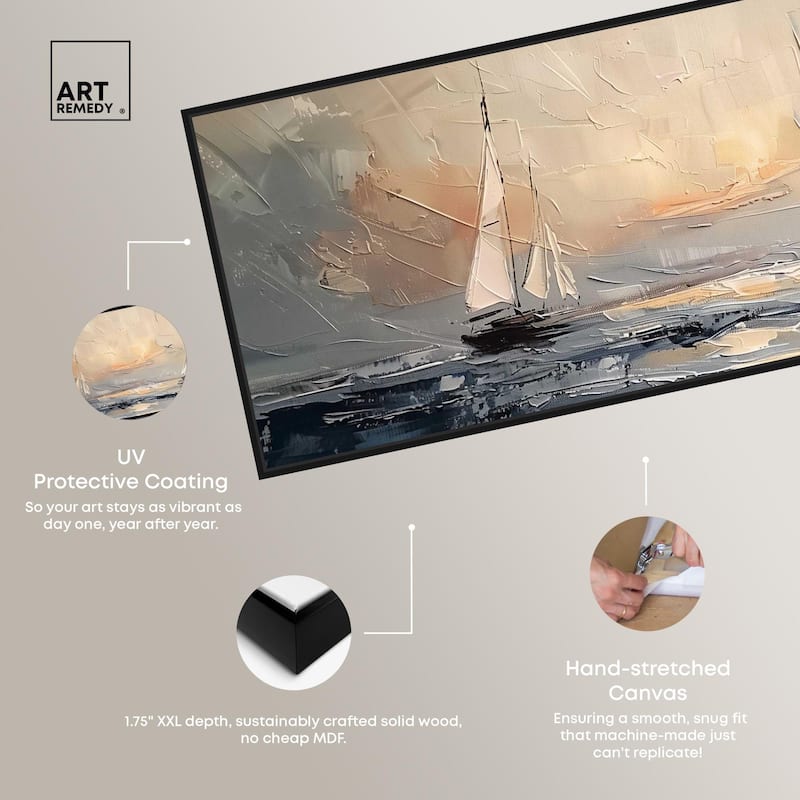 Early Sail Panoramic Canvas by Art Remedy