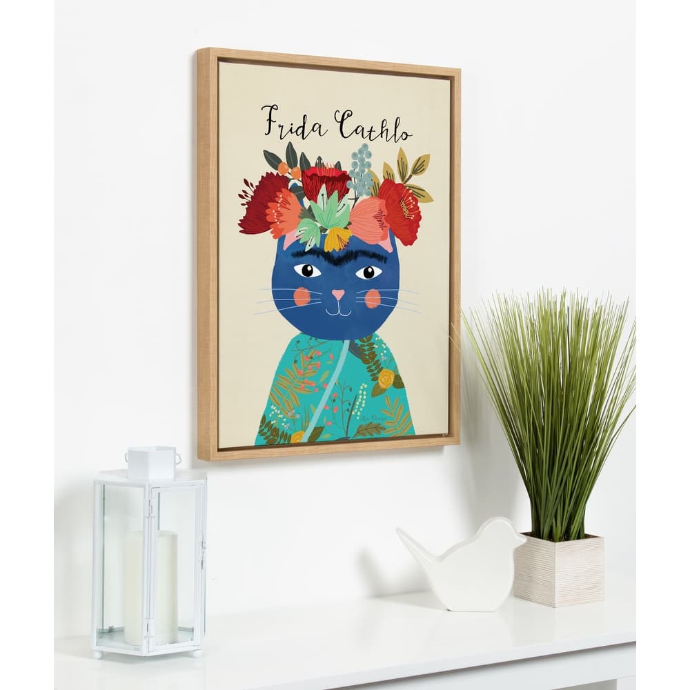 DesignOvation Sylvie Frida Cathlo Framed Canvas by Mia Charro