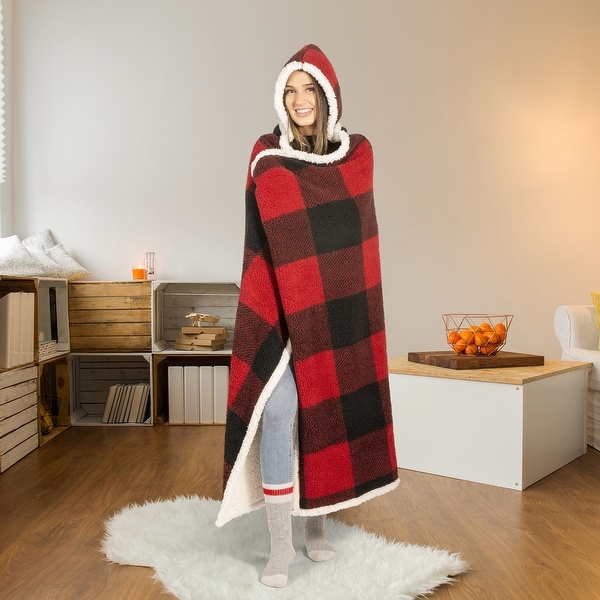 Red cheap hooded blanket