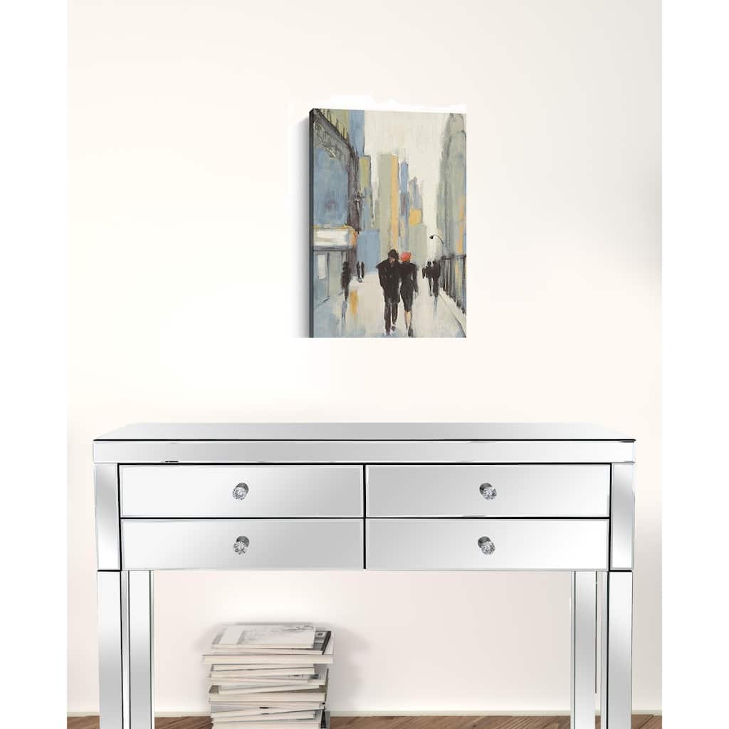 HomeRoots 20" x 16" Watercolor Walk in the City Canvas Wall Art