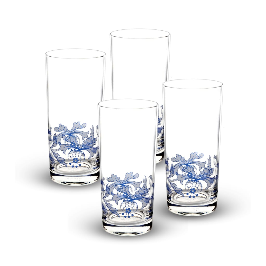 Spode Blue Italian Set of 4 Glasses - 15 oz