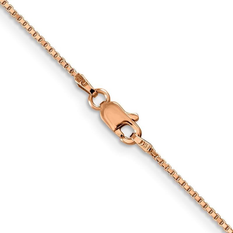 Curata 14k Rose Gold 7" Solid 1mm Box Link Chain Bracelet