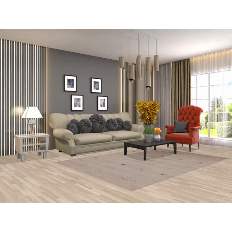 Tribal Gabbeh Oriental Area Rug Handmade Beige Wool Carpet - 5'4"x 7'6"