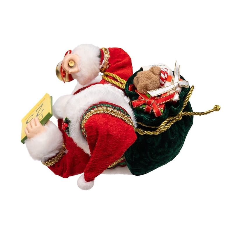 Kurt Adler 10.5" Fabriche Traditional Santa with December 25th Calendar