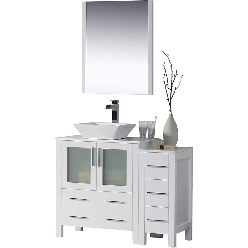 Blossom Sydney 42" Bathroom Vanity with Storage Side Cabinet & Mirrors