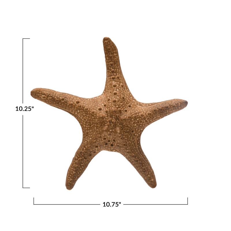 Decorative Stoneware Starfish - 10.8"L x 10.3"W x 2.3"H
