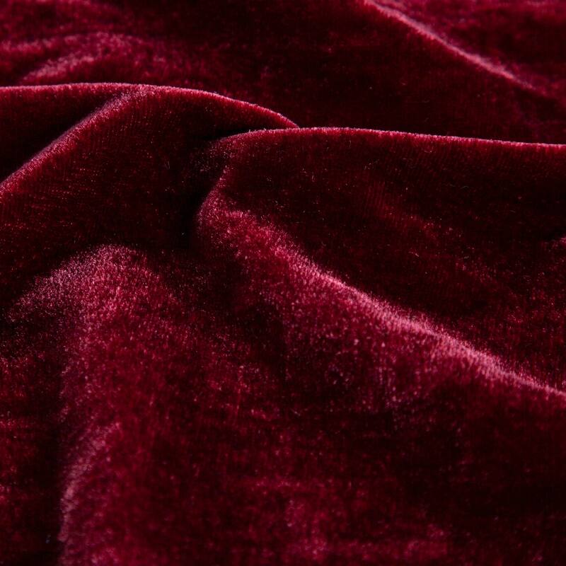 HiEnd Accents Stella Faux Silk Velvet Ruffle Skirt 3 Piece Bedspread Set with Pillow Shams