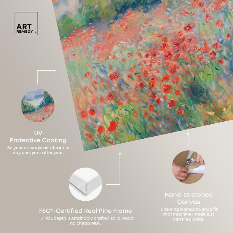 Blanket of Poppies I Canvas by Art Remedy, Gallery Wrapped