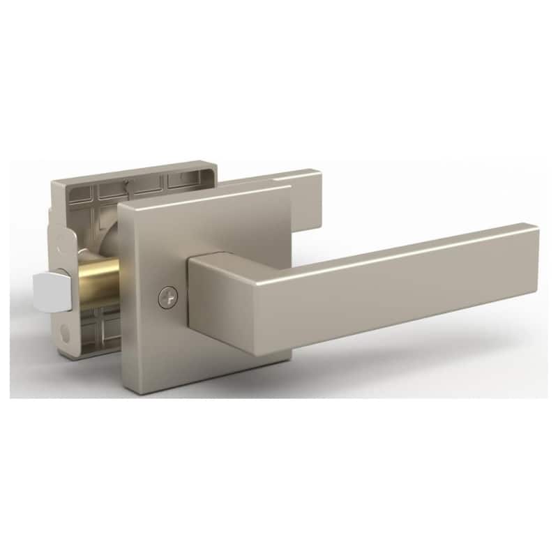 Mega Handles ROBELL Passage Lever Door Lock | Reversible Keyless Interior Door Handle for Hallway, Closet and Bathroom Doors - Satin Nickel
