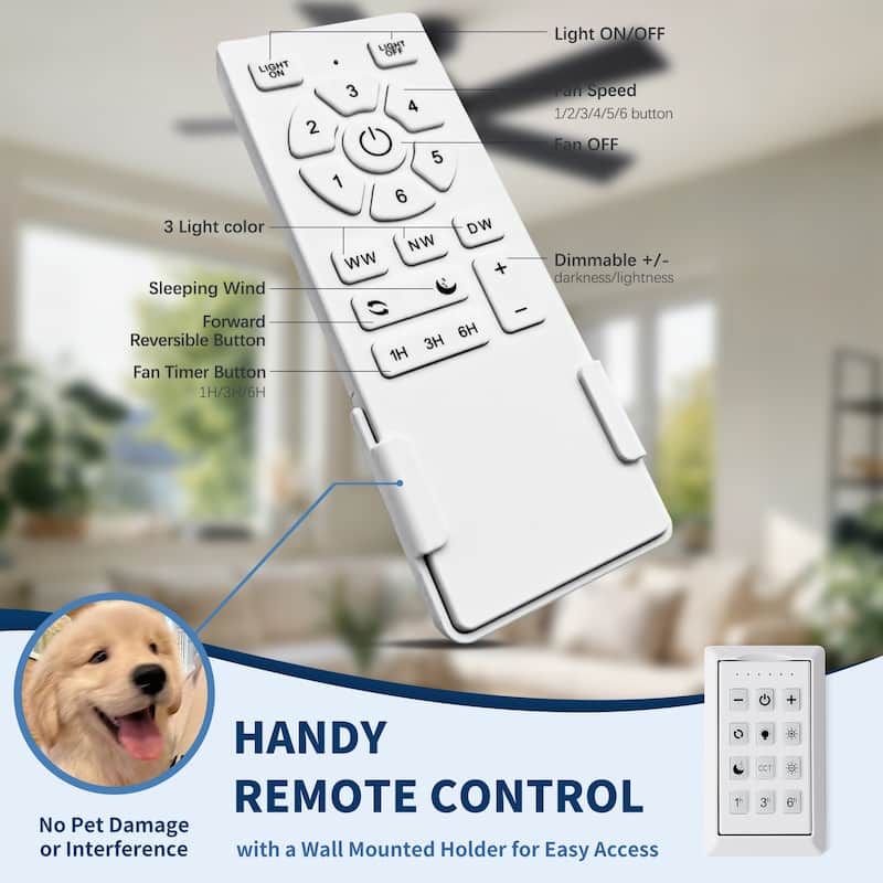Cusp Barn 52" Modern Ceiling Fan with Light and Remote, LED Integrated Dimmable Reversible DC Motor Ceiling Fan for Living Room