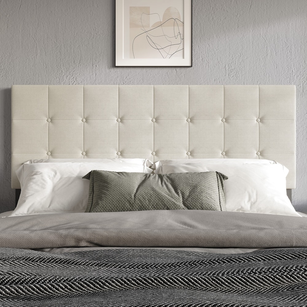 Ida Button-tufted Upholstered Transitional Adjustable Headboard