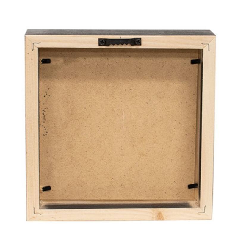 Wood Shadowbox Frame with Patriotic Rainbow and Hanging Option - 7" H x 7" W x 2" D