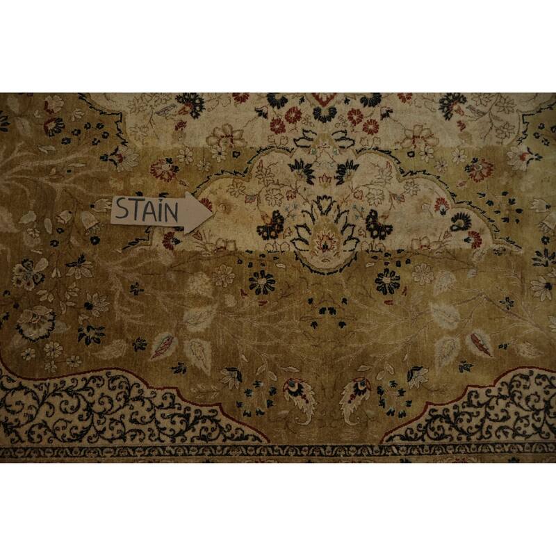 Hand Knotted Oriental 100% Wool Carpet Traditional Floral Yellow & Gold Ziegler Area Rug - 12' 4'' X 9' 0''