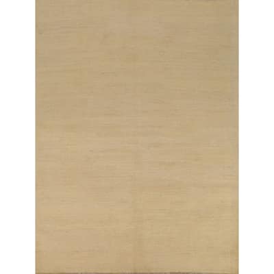 Muted Yellow Modern Gabbeh Oriental Area Rug Handmade Wool Carpet - 5'11"x 7'3"