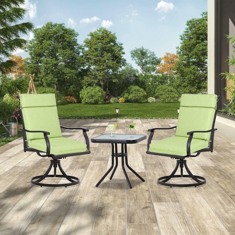 Aoodor Outdoor High Back Dining Chair Cushion Set, 44"x21"x3.2", Set of 2 - 44"x21"x3.2"