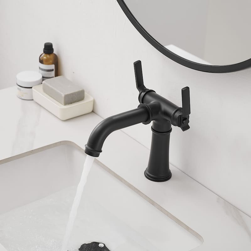 Industrial Style Two Handle Bathroom Faucet