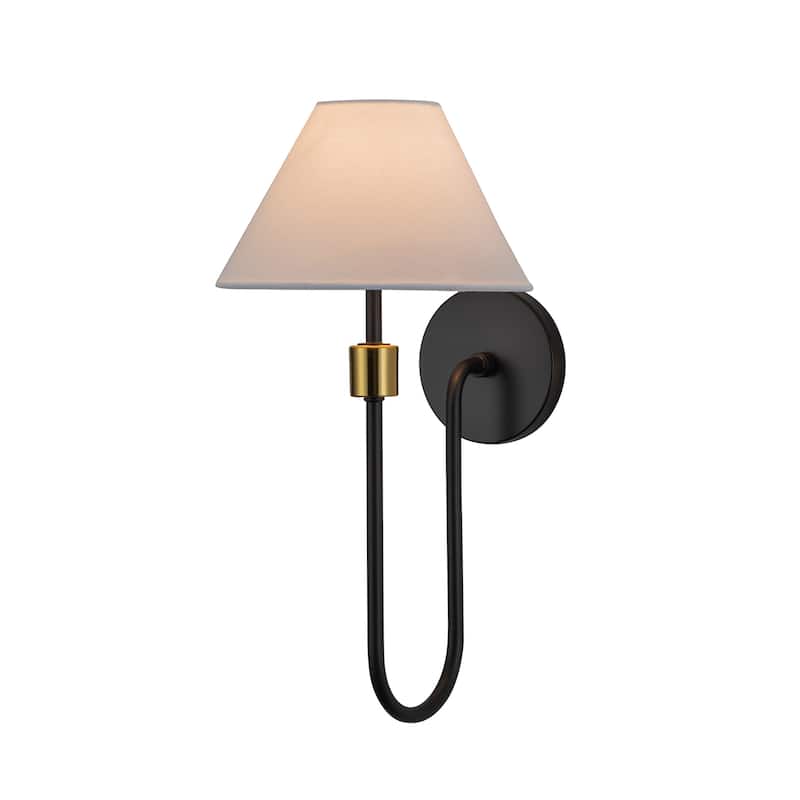 Artcraft Providence 1-Light Wall Sconce - Black with Brushed Brass Accent