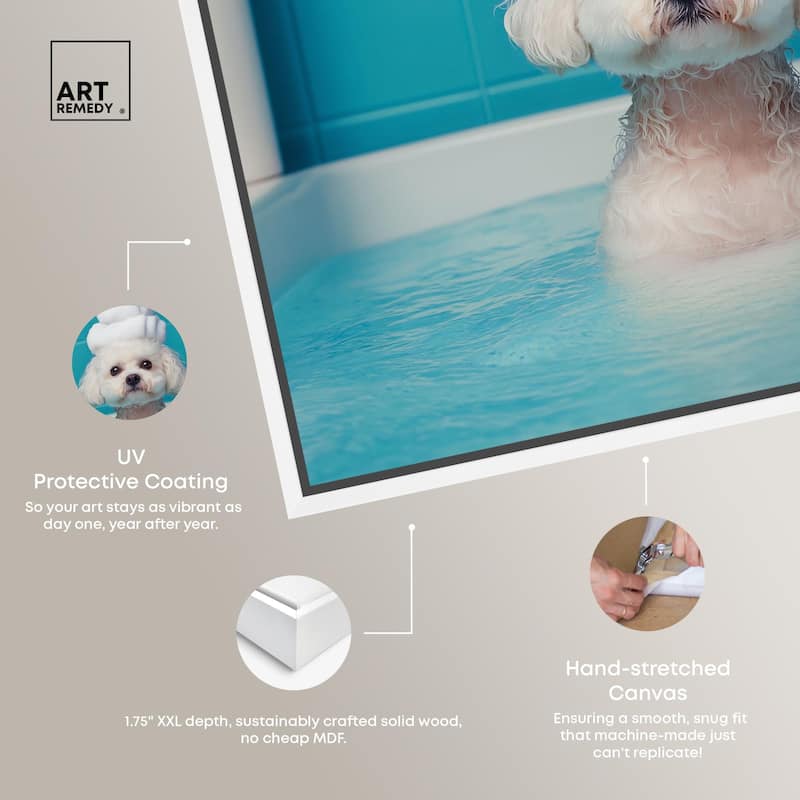 Fluff in the Tub Canvas by Art Remedy