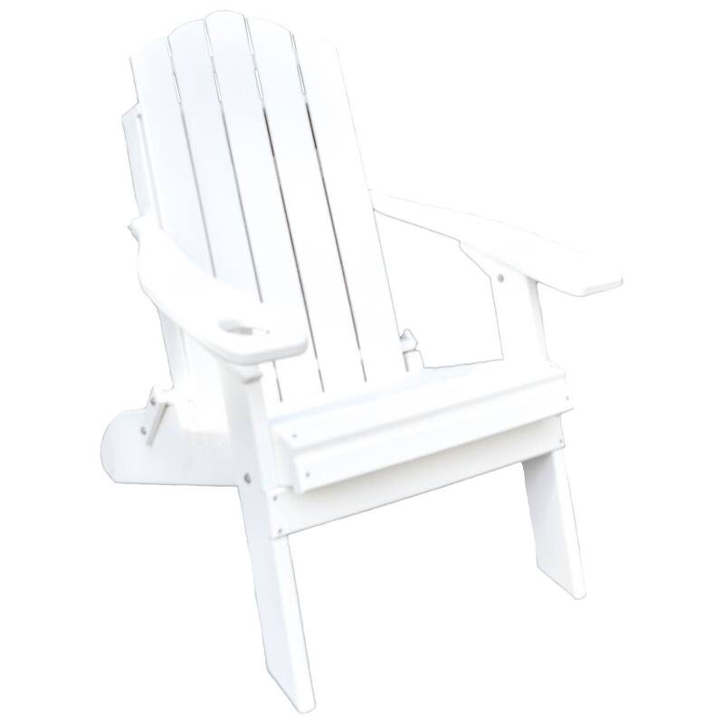 Country Classics Collection Poly Lumber Folding Adirondack Chair - Bright White