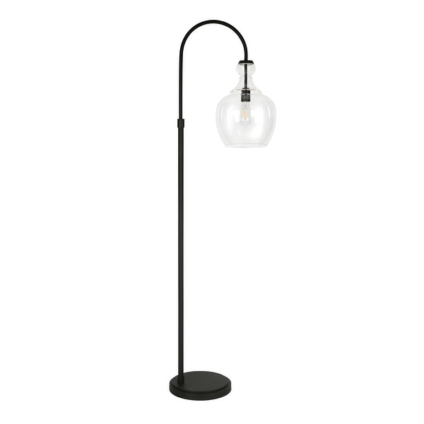 Glass arc top floor lamp