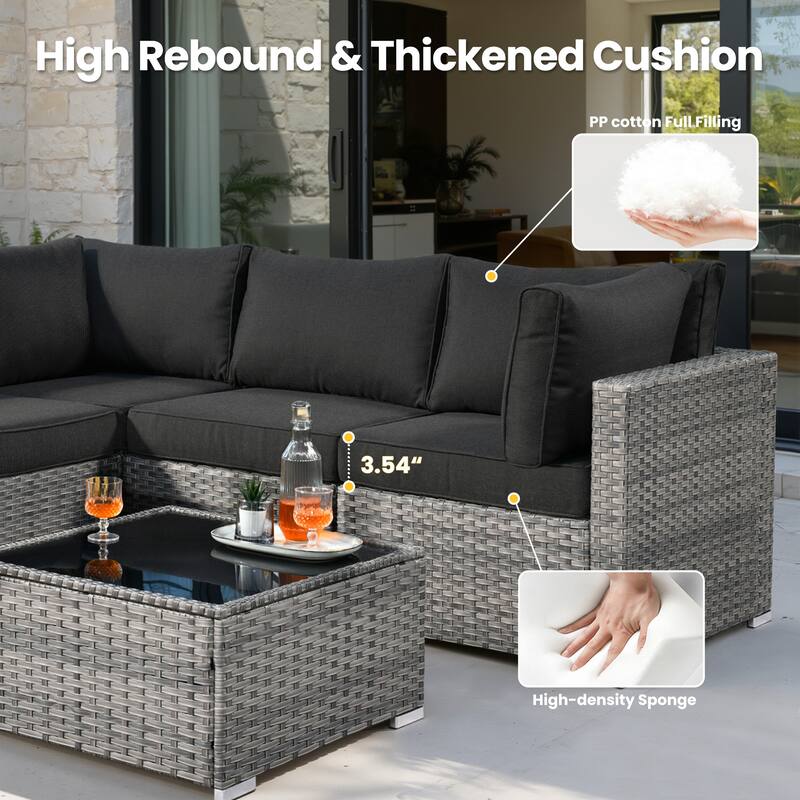 XIZZI 11-Piece Outdoor Furniture Wicker Patio Chair Set with Fire Table