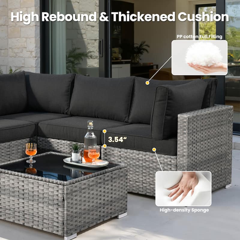 XIZZI 8-Piece Patio Wicker Furniture Set with Swivel Chair