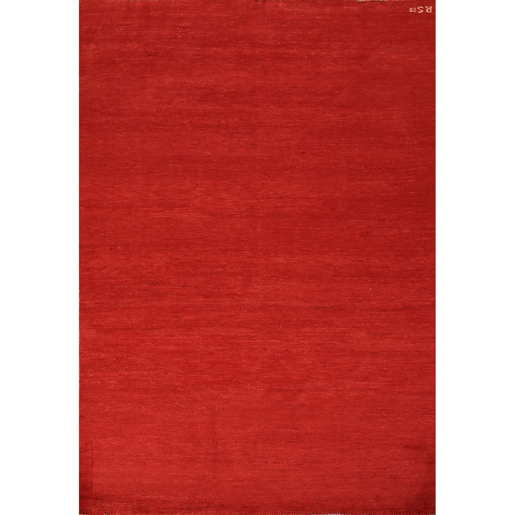 Modern Red Gabbeh Oriental Area Rug Handmade Wool Carpet - 5'5" x 7'5"