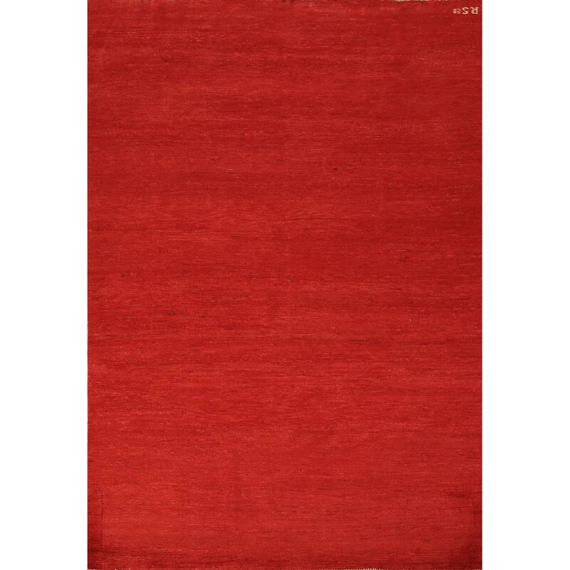 Modern Red Gabbeh Oriental Area Rug Handmade Wool Carpet - 5'5" x 7'5"