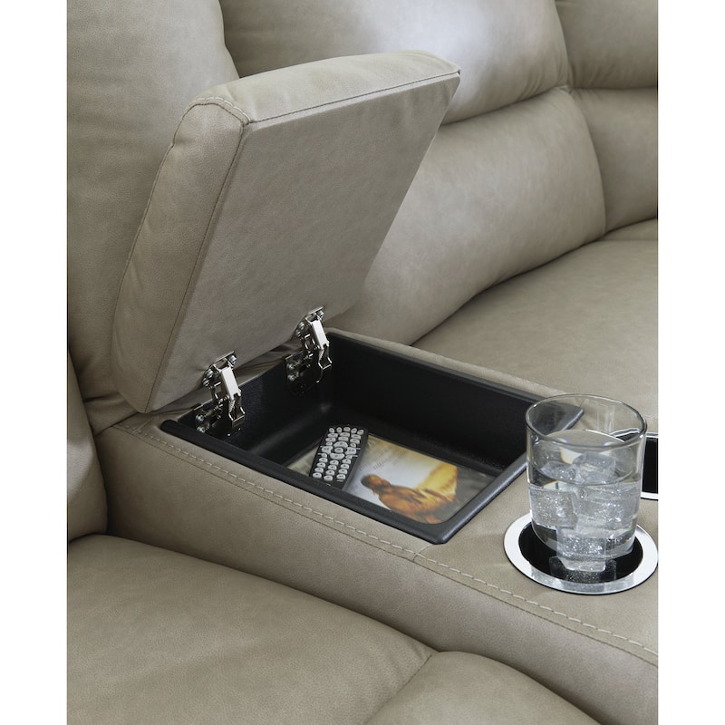 Signature Design by Ashley Brannigan Gray 6-Piece Reclining Sectional with Storage Console - 155" W x 142" D x 42" H