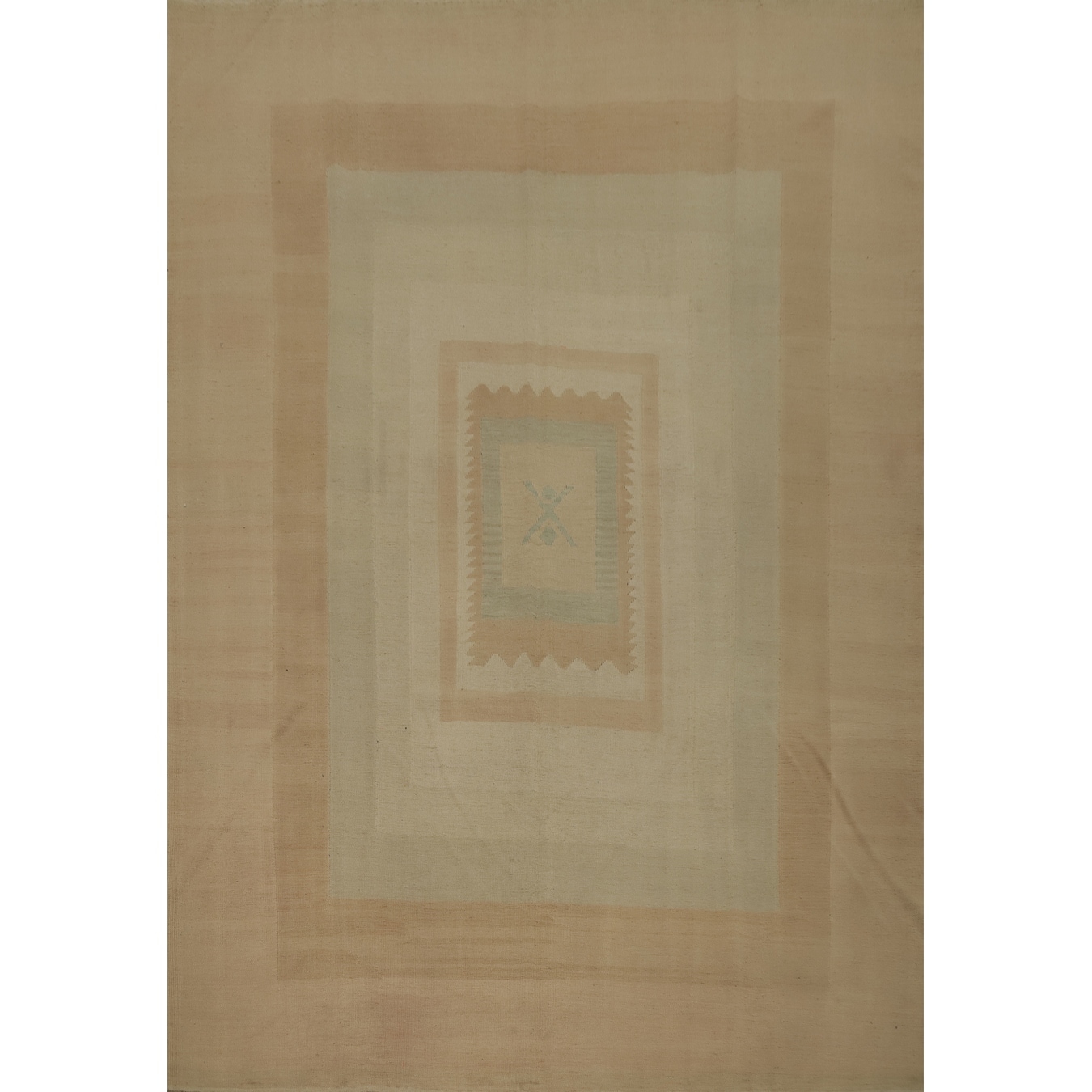 Hand Woven Oriental 100% Wool Carpet Southwestern Tribal Brown Kilim Area Rug - 9' 9'' X 8' 2''