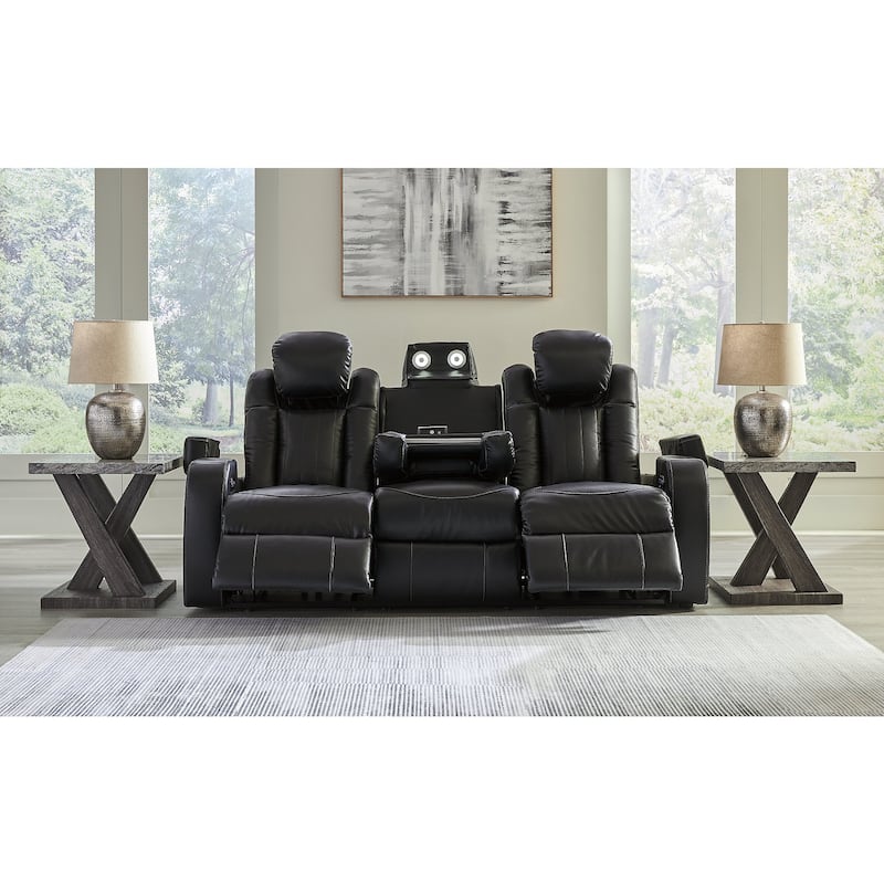 Signature Design by Ashley Caveman Den Midnight Power Reclining Sofa - 86" W x 42" D x 42" H
