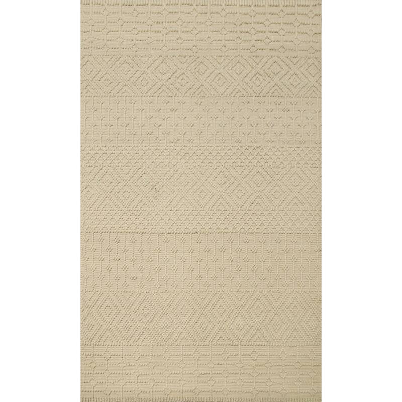 Hand Knotted Oriental 100% Wool Carpet Modern Geometric Beige & Ivories Modern Gotti Design Area Rug - 7' 6'' X 4' 11''
