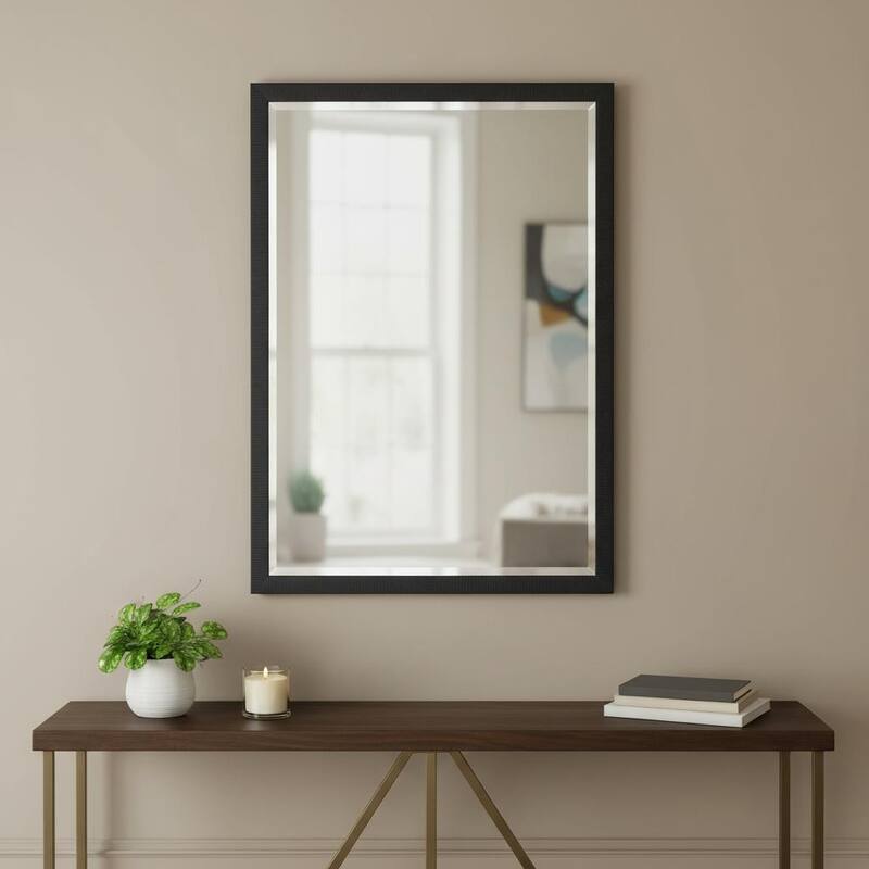 HomeRoots 31" Black Framed Accent Mirror - 25.00 in. x 31.00 in. x 2.00 in. - 25.00 in. x 31.00 in. x 2.00 in.