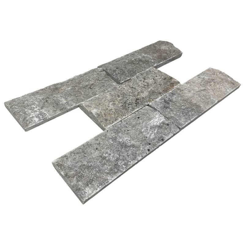 Argento Travertine 3" x 8" Split Face Tile