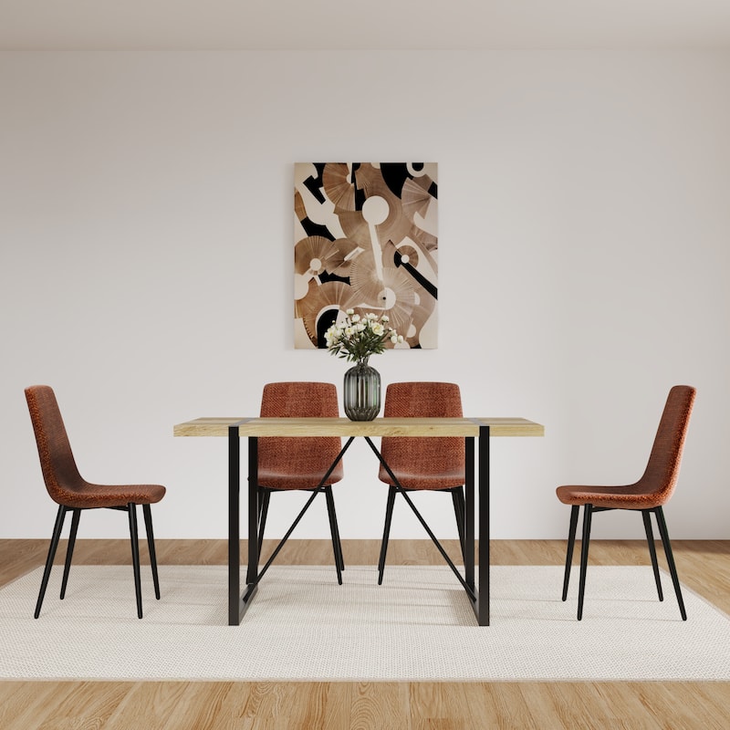 Mid Century Wooden Kitchen Table Set for Restaurant 5 Piece Sets