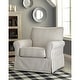 preview thumbnail 1 of 9, Signature Design by Ashley Searcy Swivel Glider Accent Chair Cream