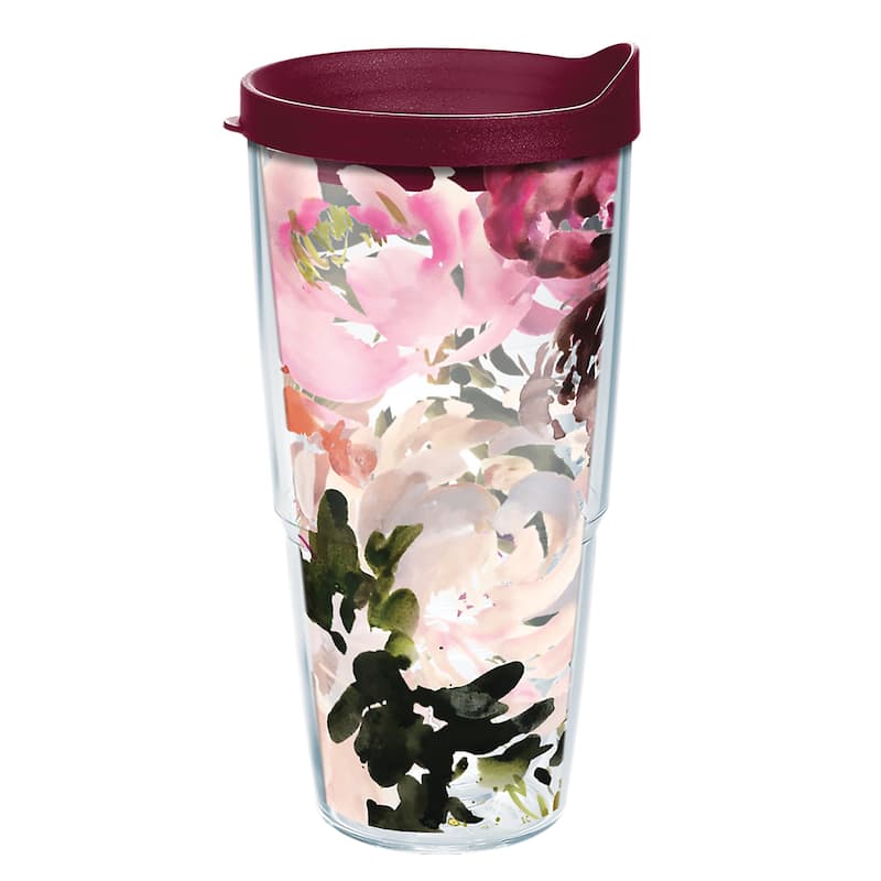 Tervis Kelly Ventura Floral Collection Made in USA Double Walled Insulated Travel Tumbler, Posy