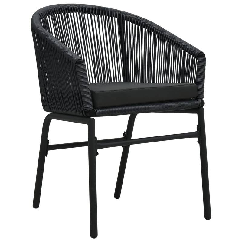 vidaXL Patio Chairs 2 Pcs Wicker Patio Dining Chair with Cushion PE Rattan