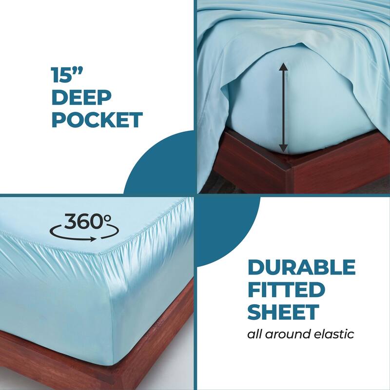 Superior Modal From Beechwood 400 Thread Count Deep Pocket Bed Sheet Set