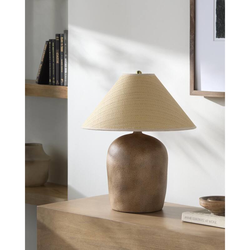 Livabliss Otahu Traditional Accent Table Lamp - 20"H x 17"W x 17"D - Brown