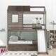 preview thumbnail 11 of 16, House-Shaped Twin Over Twin Bunk Bed with Slide, Storage Drawers, and Full-Length Guardrails