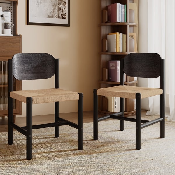 slide 2 of 22, Christopher Knight Home - Sage Boho Acacia Wood Dining Chair 2 Piece - Black