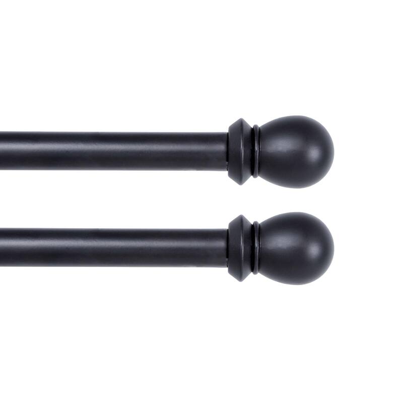 Kenney Scroll Ball 5/8" Standard Decorative Window Double Curtain Rod - 48 to 86 inches